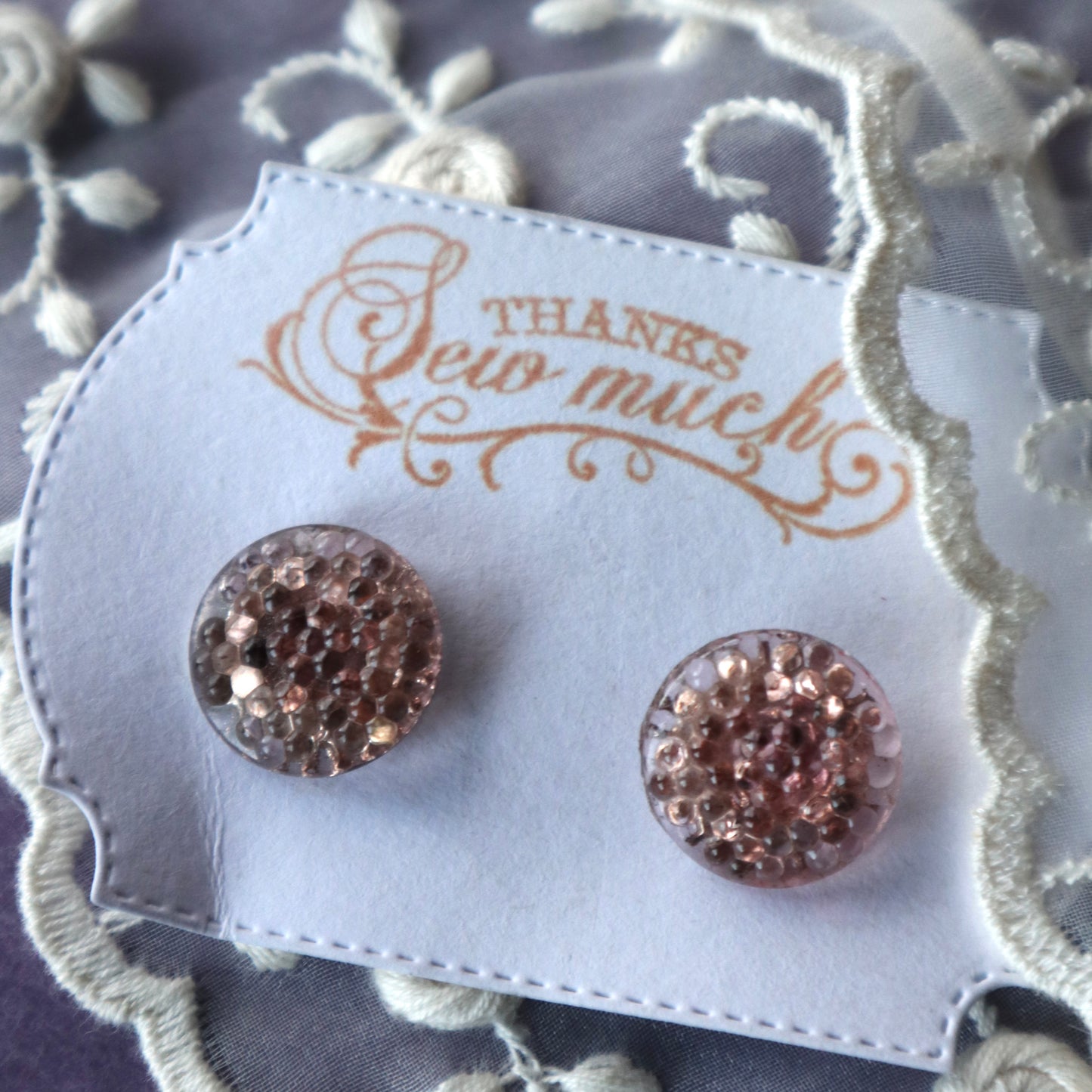 ヴィンテージ グラスビーズ ボタン(2個セット)