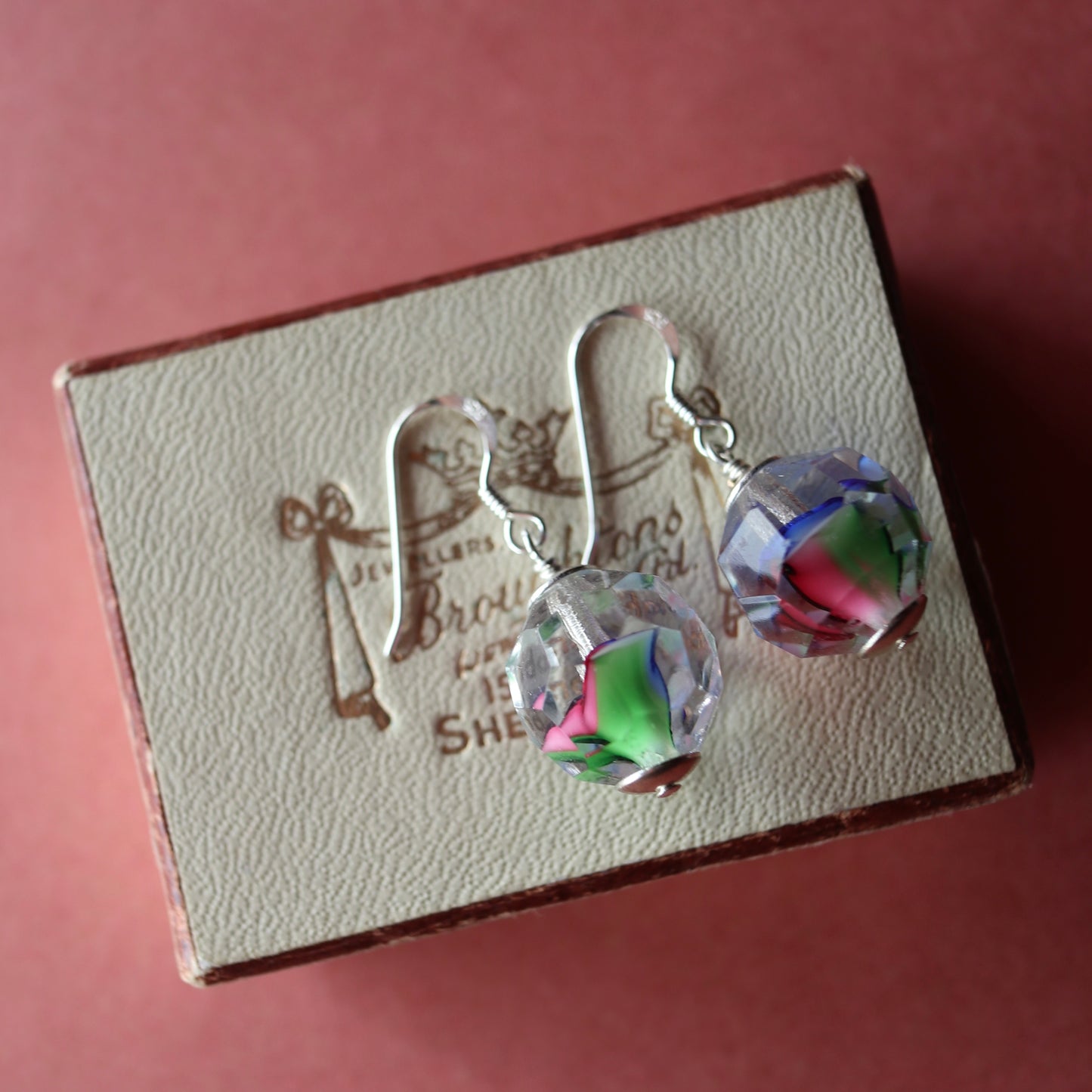 トライカラーグラス イヤリング