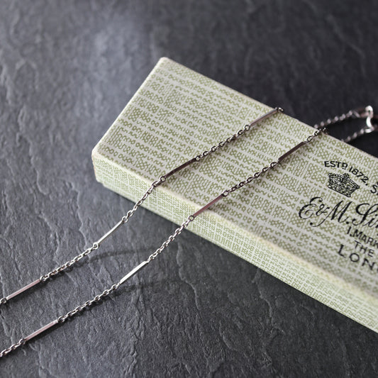 スターリングシルバー チェーン＆バー ネックレス