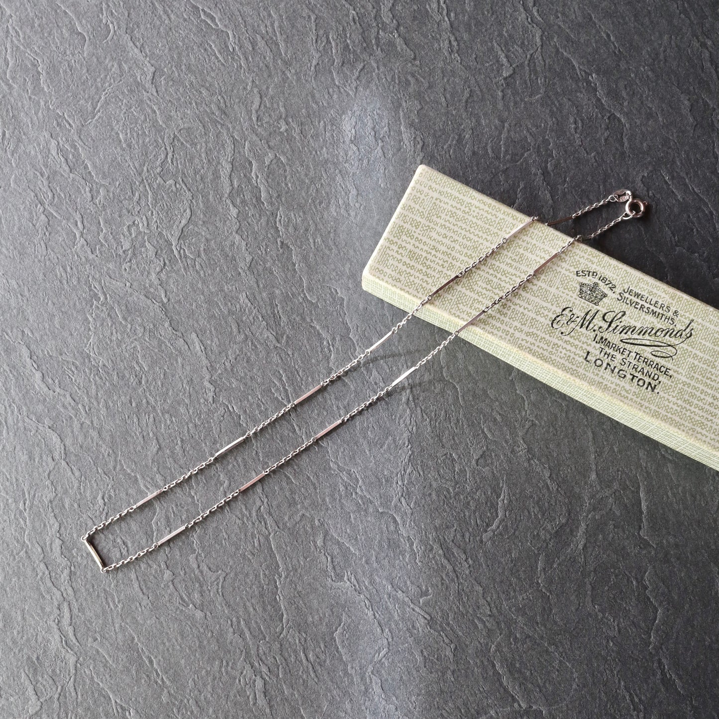 スターリングシルバー チェーン＆バー ネックレス