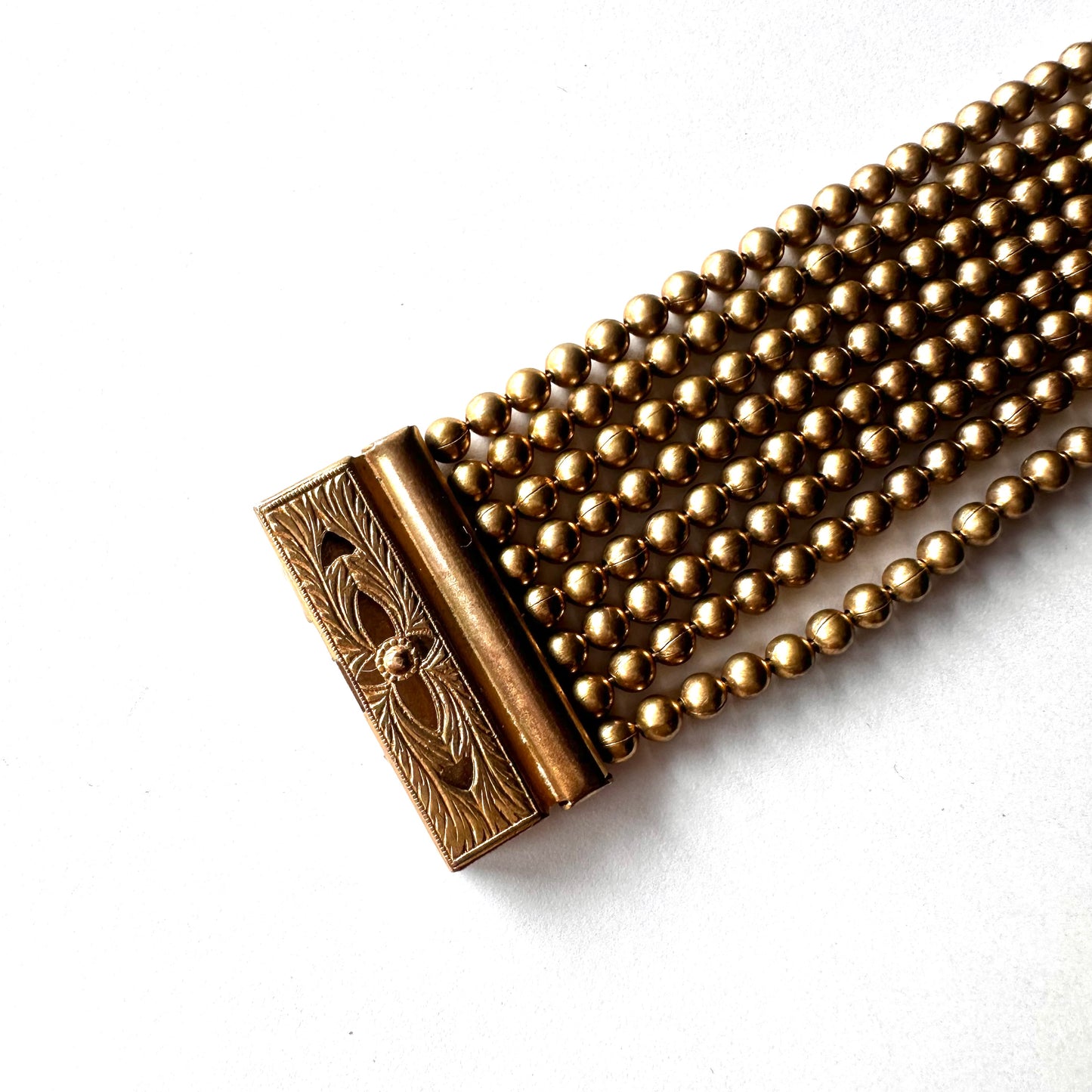 アールデコ ゴールドトーンメタル ブレスレット