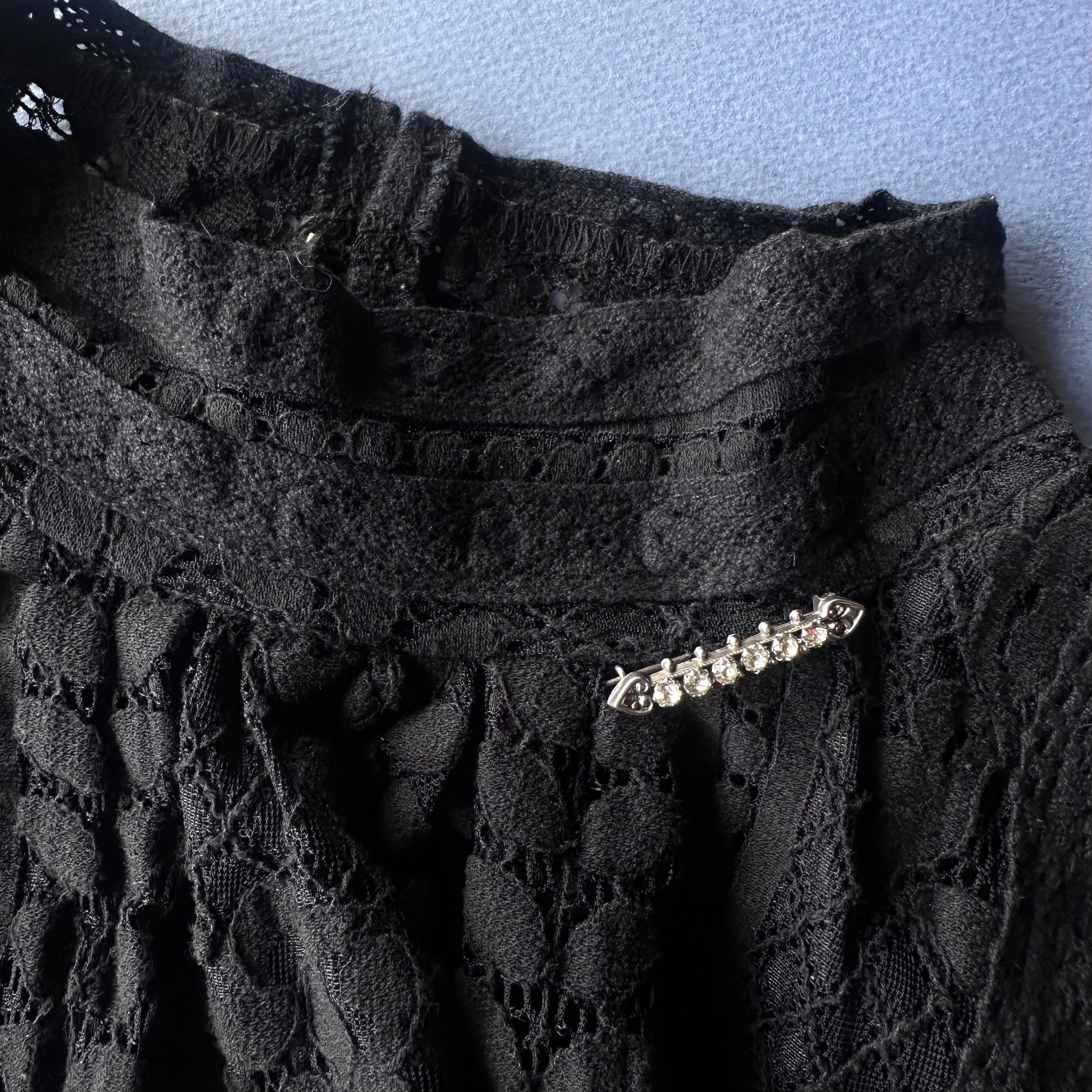 スターリングシルバー　アンティーク　グラス スターリングシルバー アンティークグラス ミニブローチ 1900年