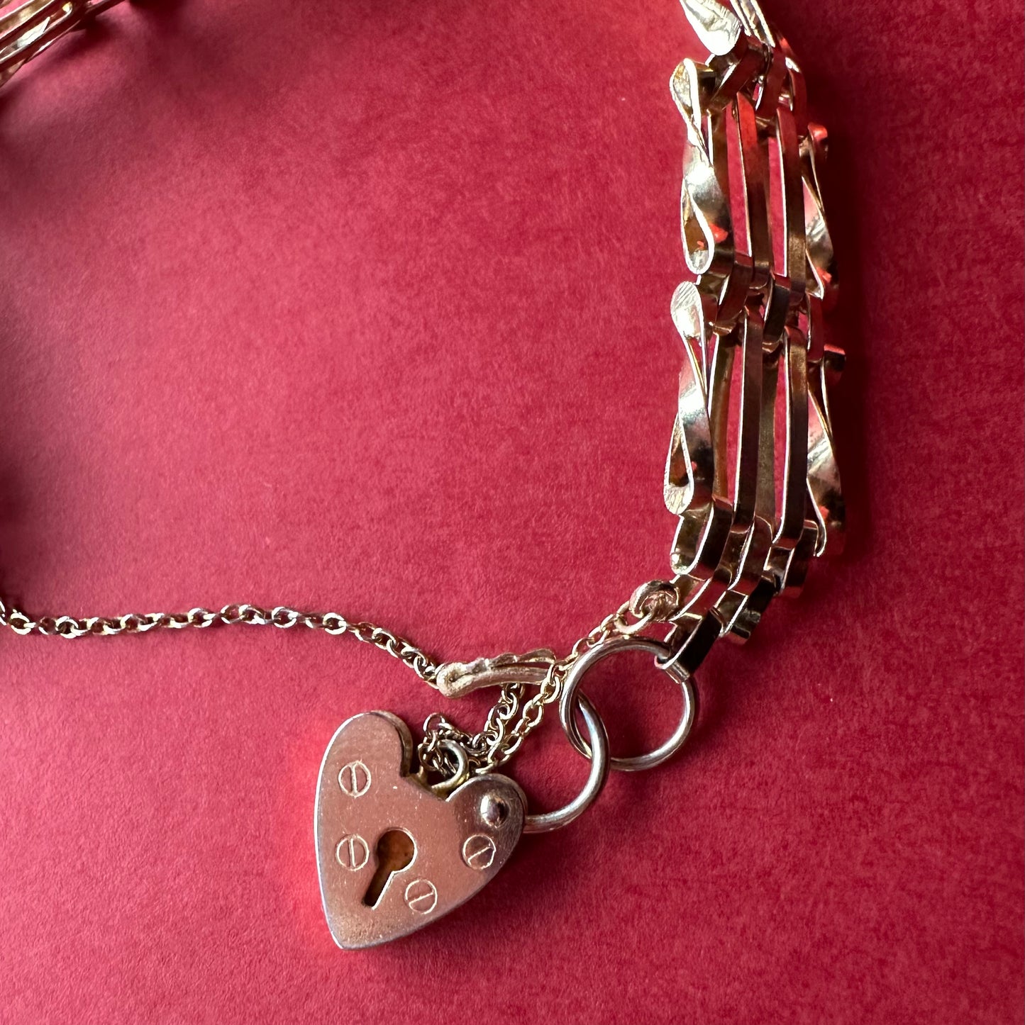 パドロック ゲートチェーン ゴールドプレーテッド ブレスレット