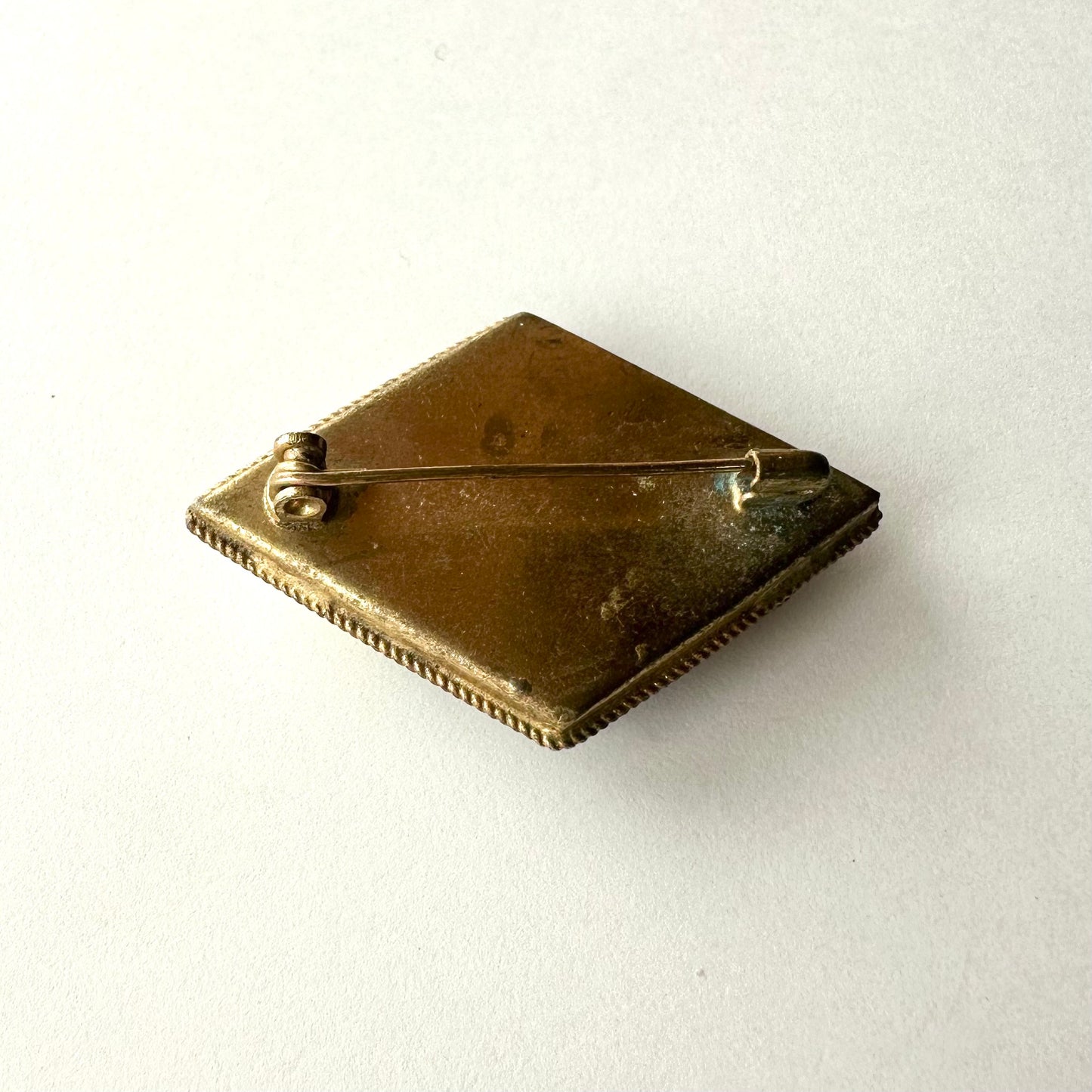 マイクロモザイク イエロー＆グリーン ブローチ