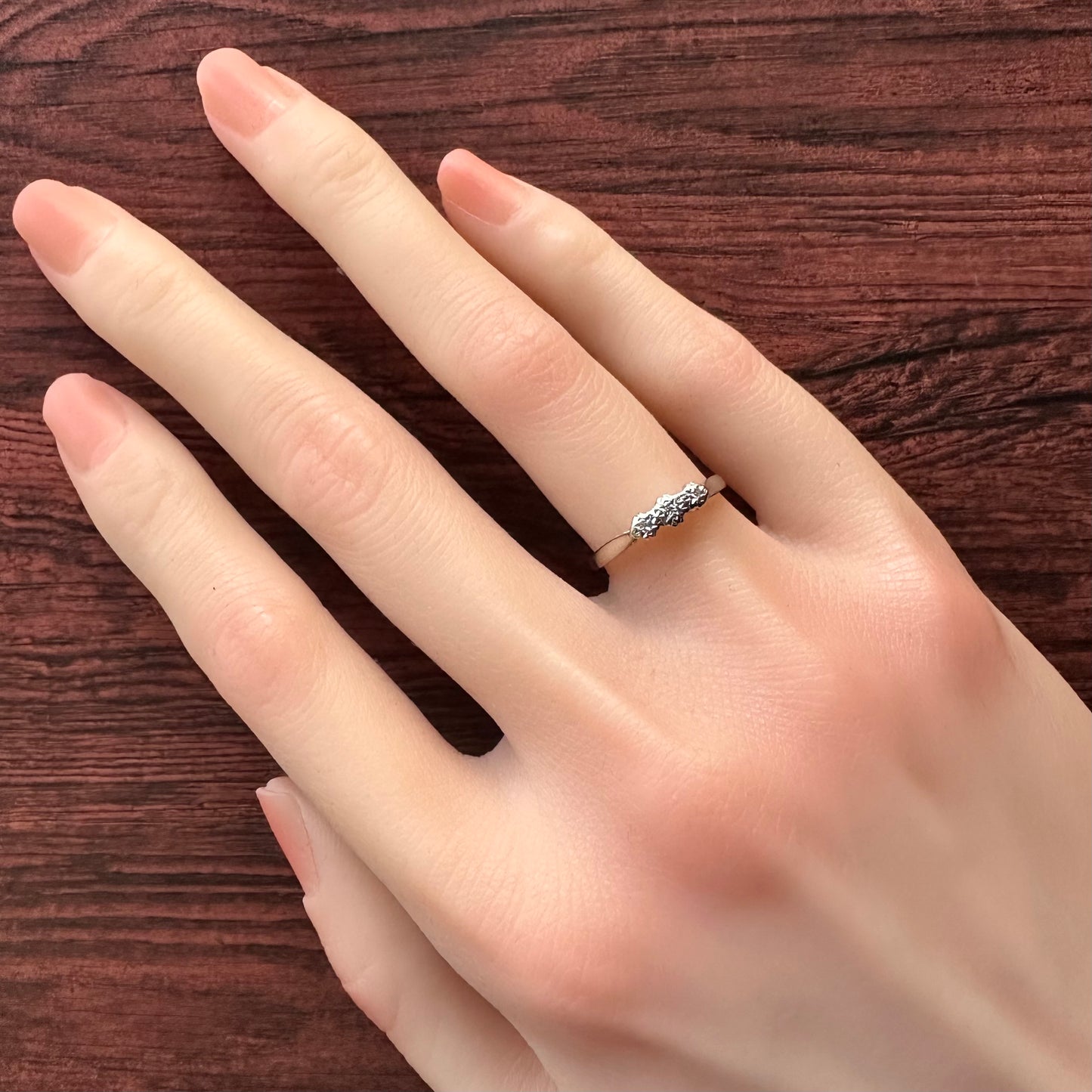 18ctゴールド＆プラチナ アンティーク ダイヤモンド トリロジーリング 11.5号(鑑別書付)