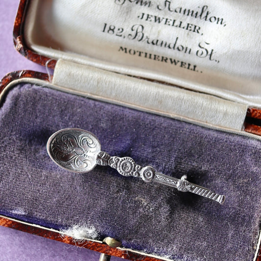 ジョージ5世 アノインティングスプーン ブローチ バーミンガム 1910年