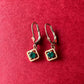 ドイツヴィンテージ グリーンカラーグラス ピアス