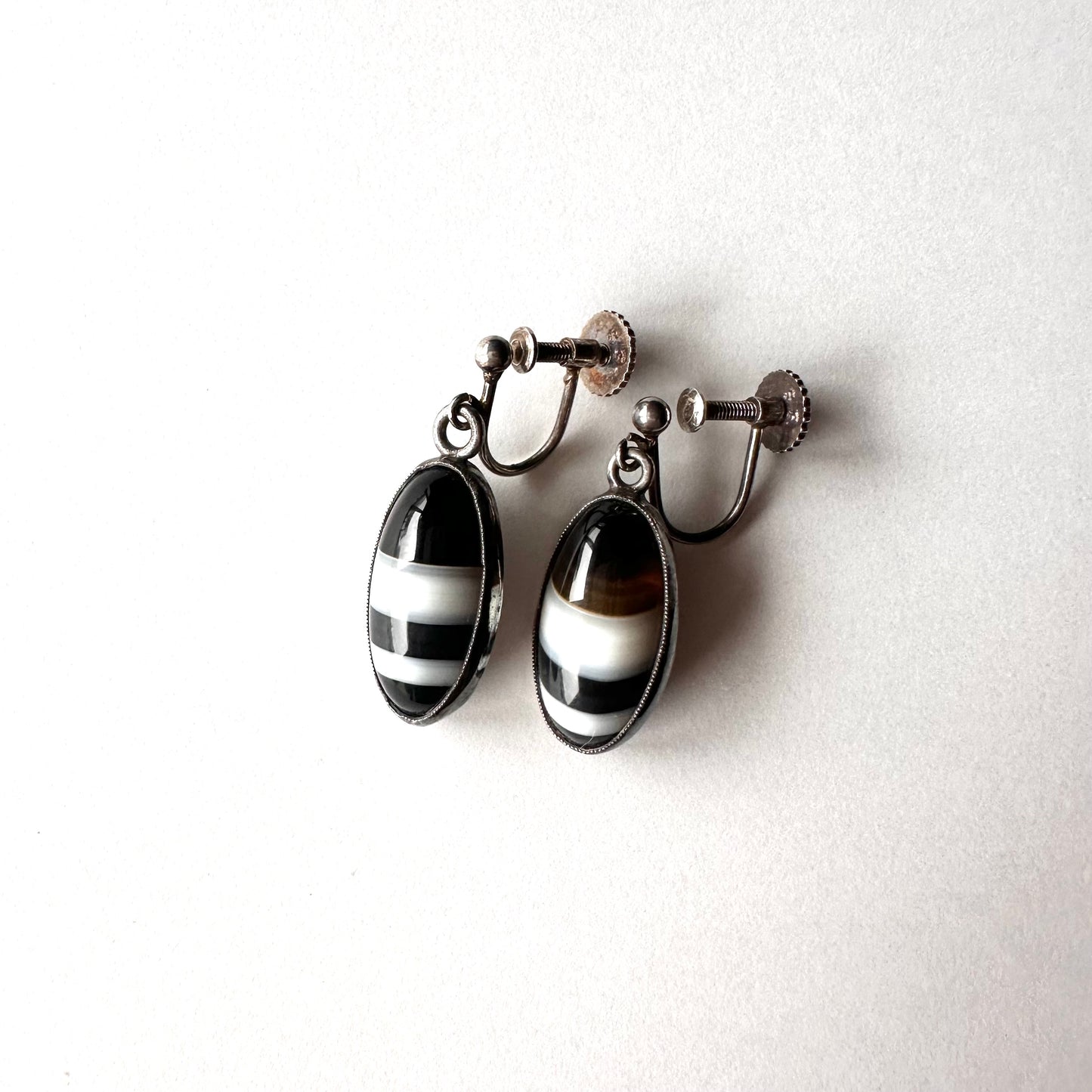 イヤリング バンデッドアゲート イヤリング