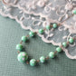 グリーン ポルカドットグラス ヴィンテージネックレス
