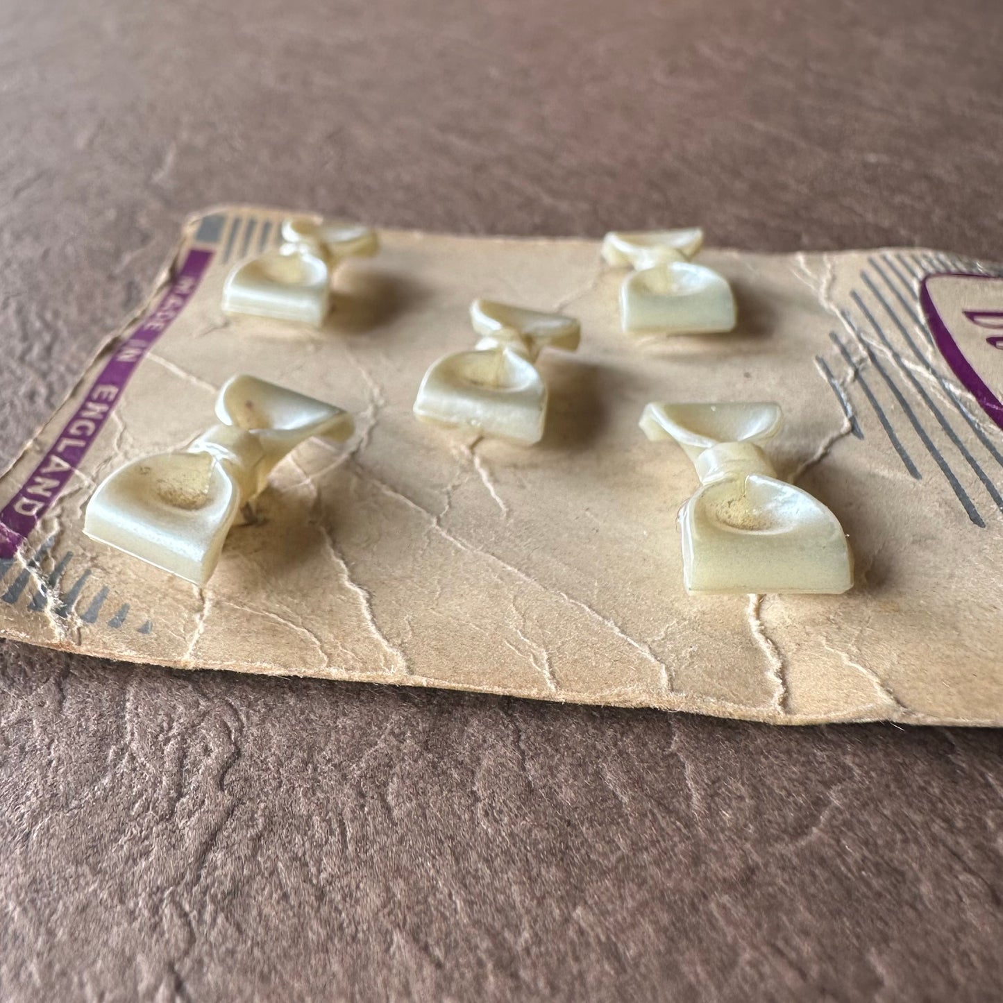 ヴィンテージリボン ボタン(5個セット) MADE IN ENGLAND