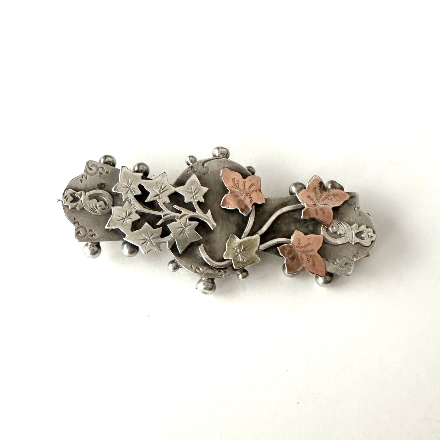 スターリングシルバー アイビー バーブローチ 1901年 バーミンガム