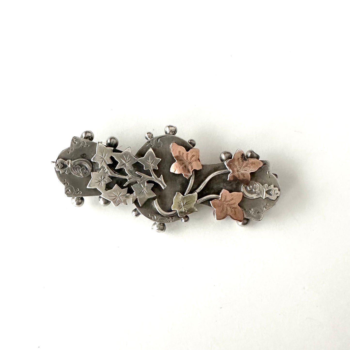 スターリングシルバー アイビー バーブローチ 1901年 バーミンガム