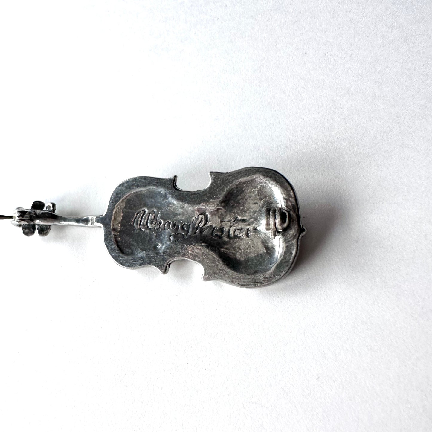 Albany Pewter バイオリン ブローチ