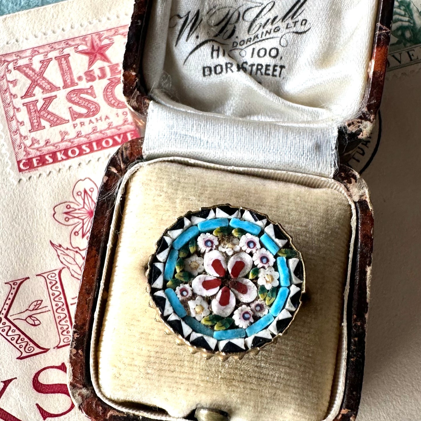 マイクロモザイク ラウンドブローチ④