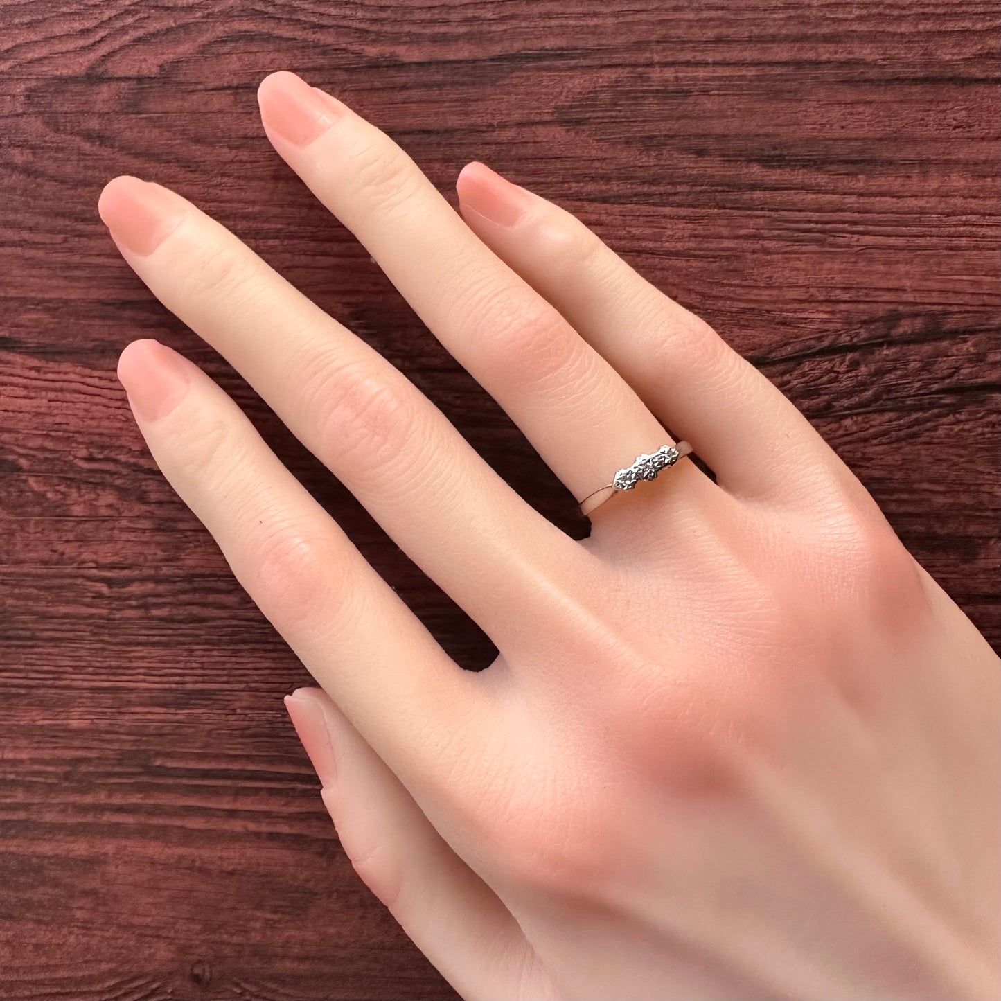 18ctゴールド＆プラチナ アンティーク ダイヤモンド トリロジーリング 11.5号(鑑別書付)