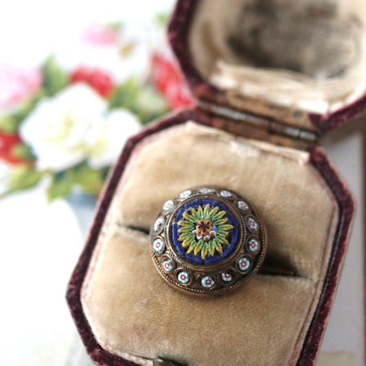 マイクロモザイク ラウンドブローチ③