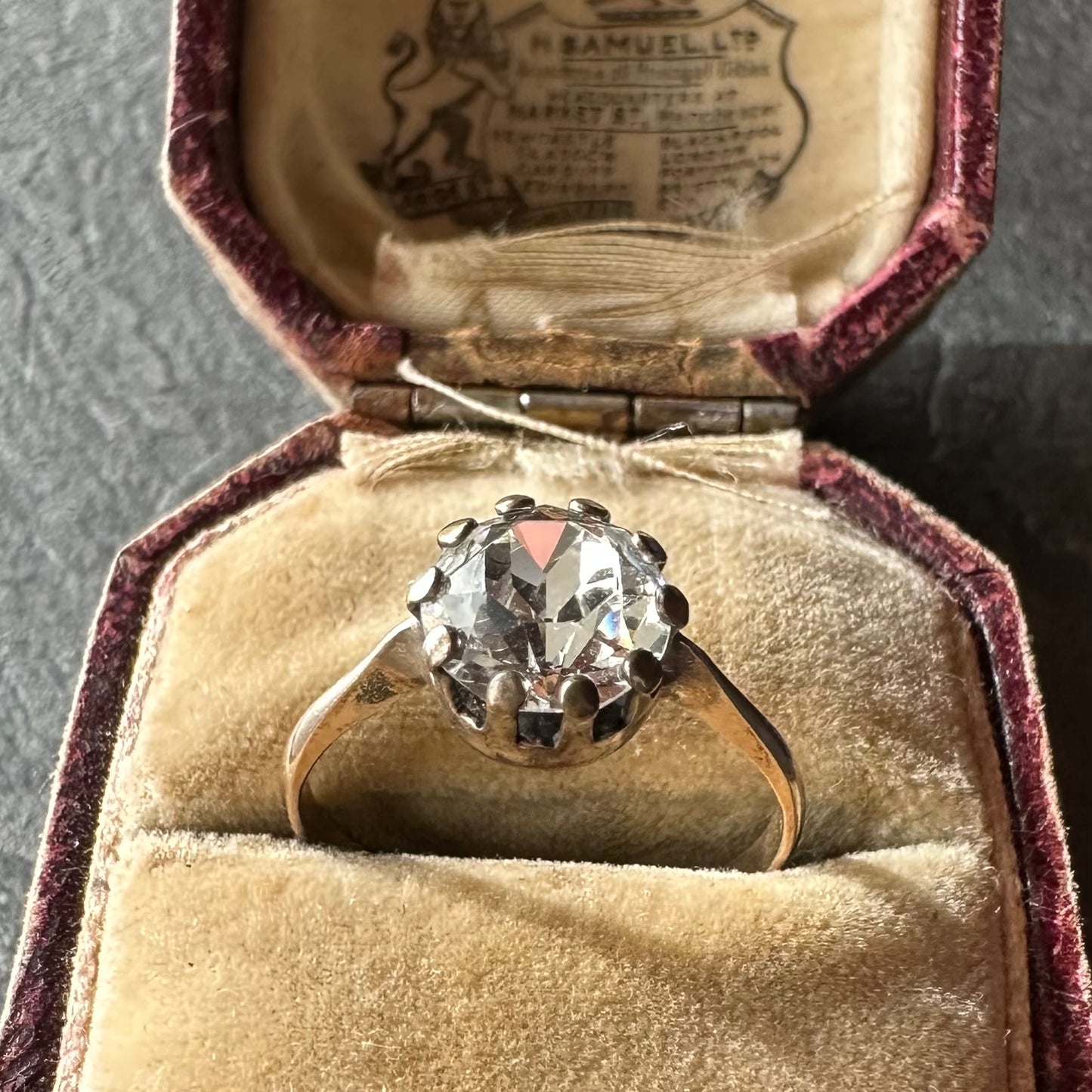 ロールドゴールド クリアグラス ソリティアリング 14.5号