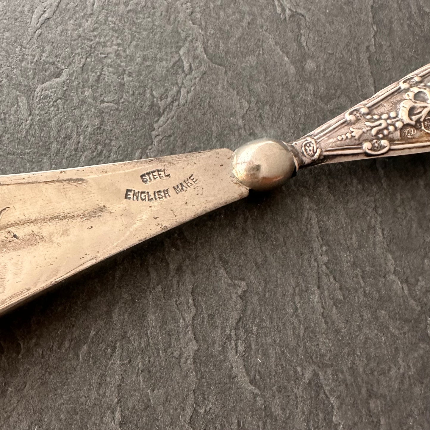 スターリングシルバー＆スチール アンティークシューホーン 1915年 バーミンガム