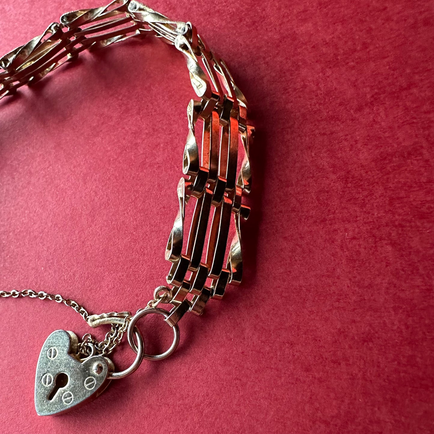 パドロック ゲートチェーン ゴールドプレーテッド ブレスレット