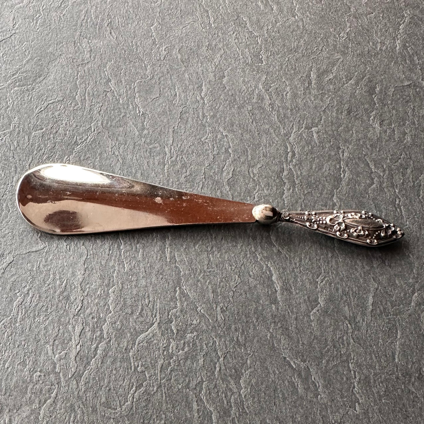 スターリングシルバー＆スチール アンティークシューホーン 1915年 バーミンガム