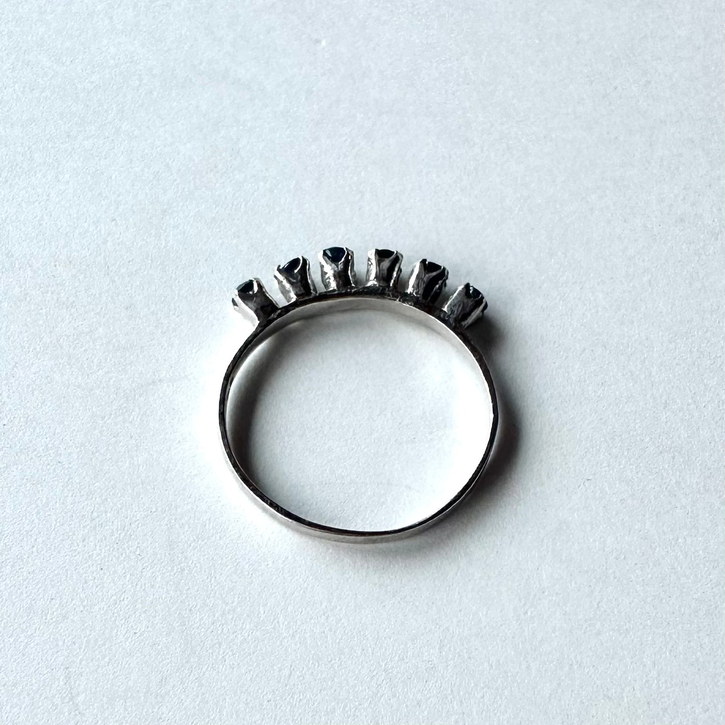 スターリングシルバー＆サファイア リング(鑑別書付) 10号
