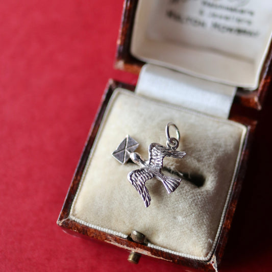 ヴィンテージシルバーチャーム バード&レター