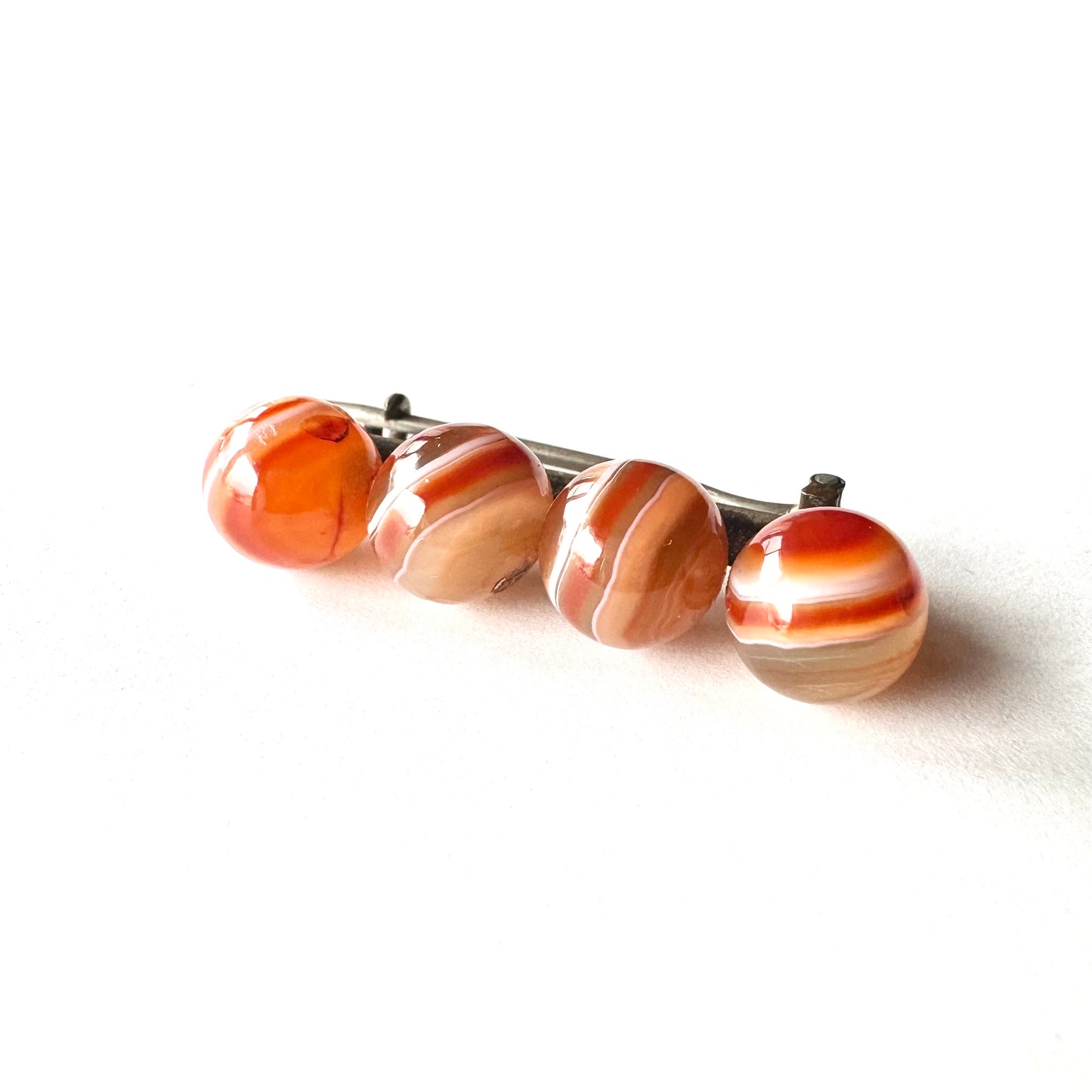 ヴィクトリアン バンデッドアゲート バーブローチ(鑑別書付)