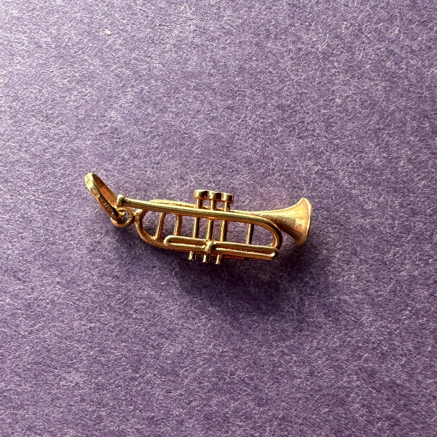 9ctゴールド トランペット ヴィンテージチャーム