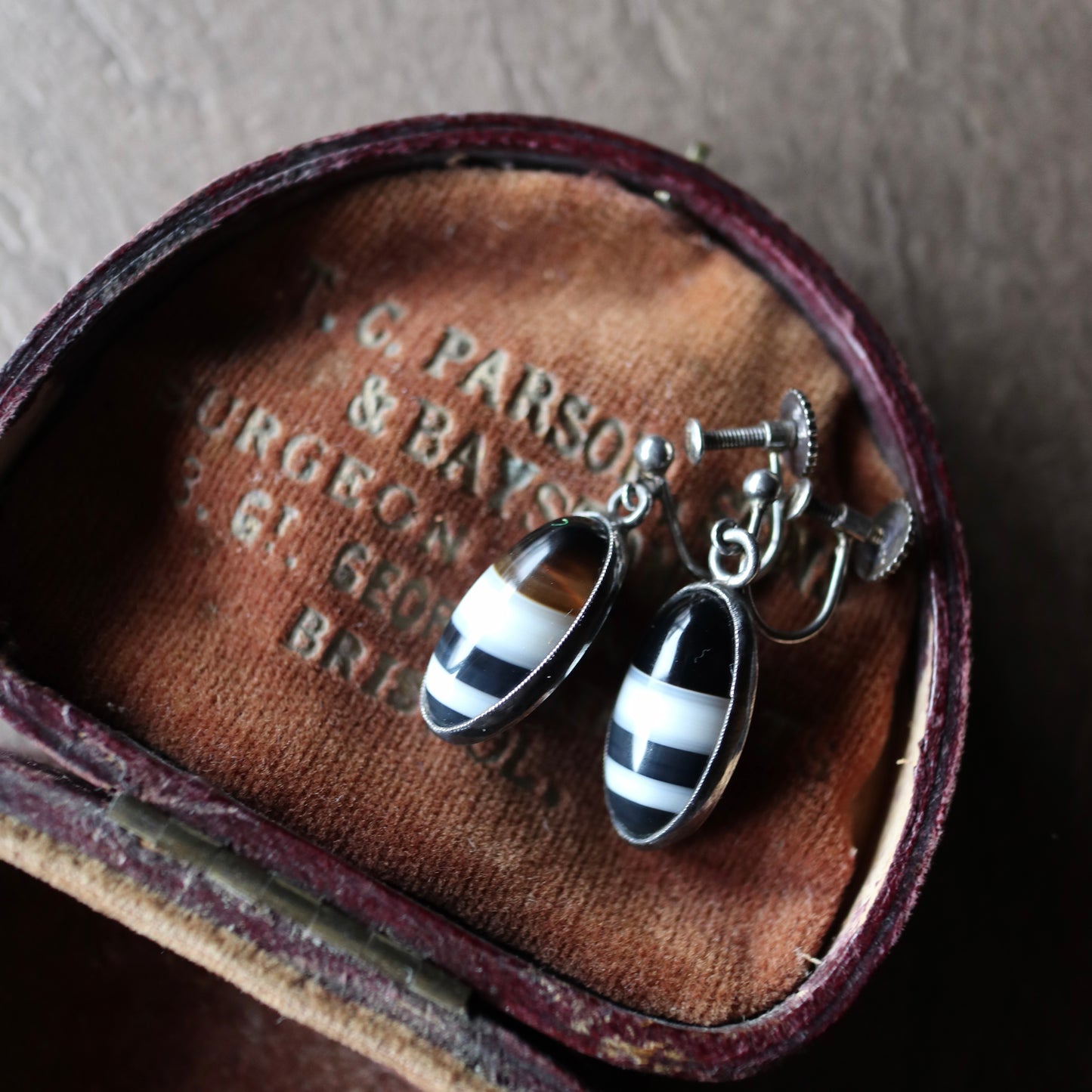 イヤリング バンデッドアゲート イヤリング