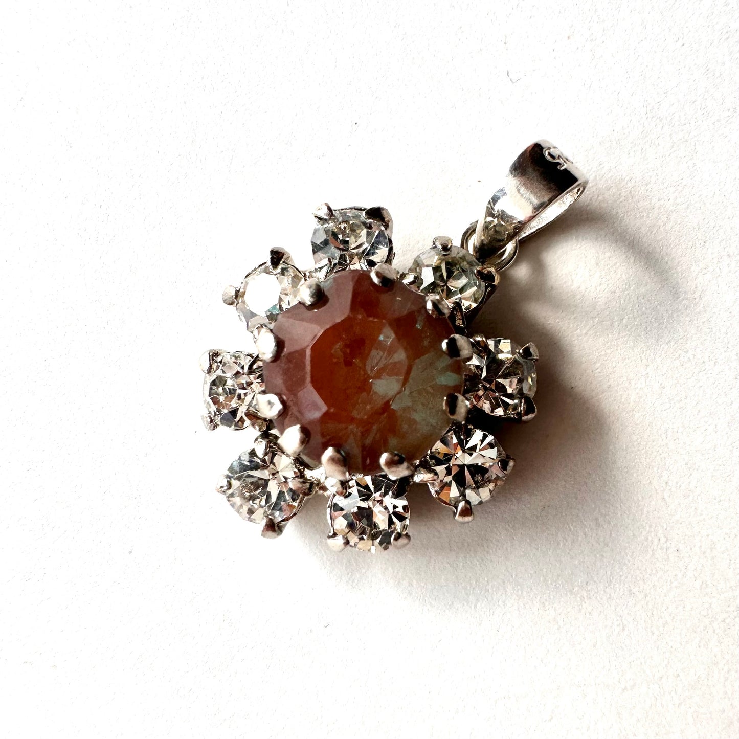 アンティークサフィレット＆クリアグラス ペンダントトップ