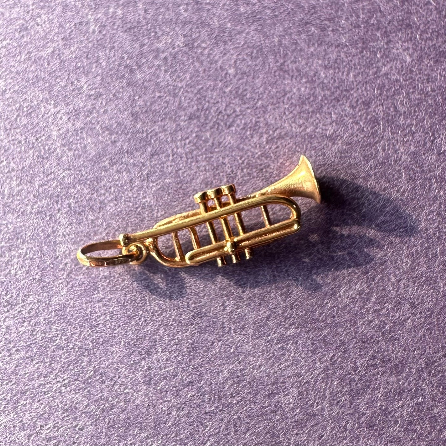 9ctゴールド トランペット ヴィンテージチャーム