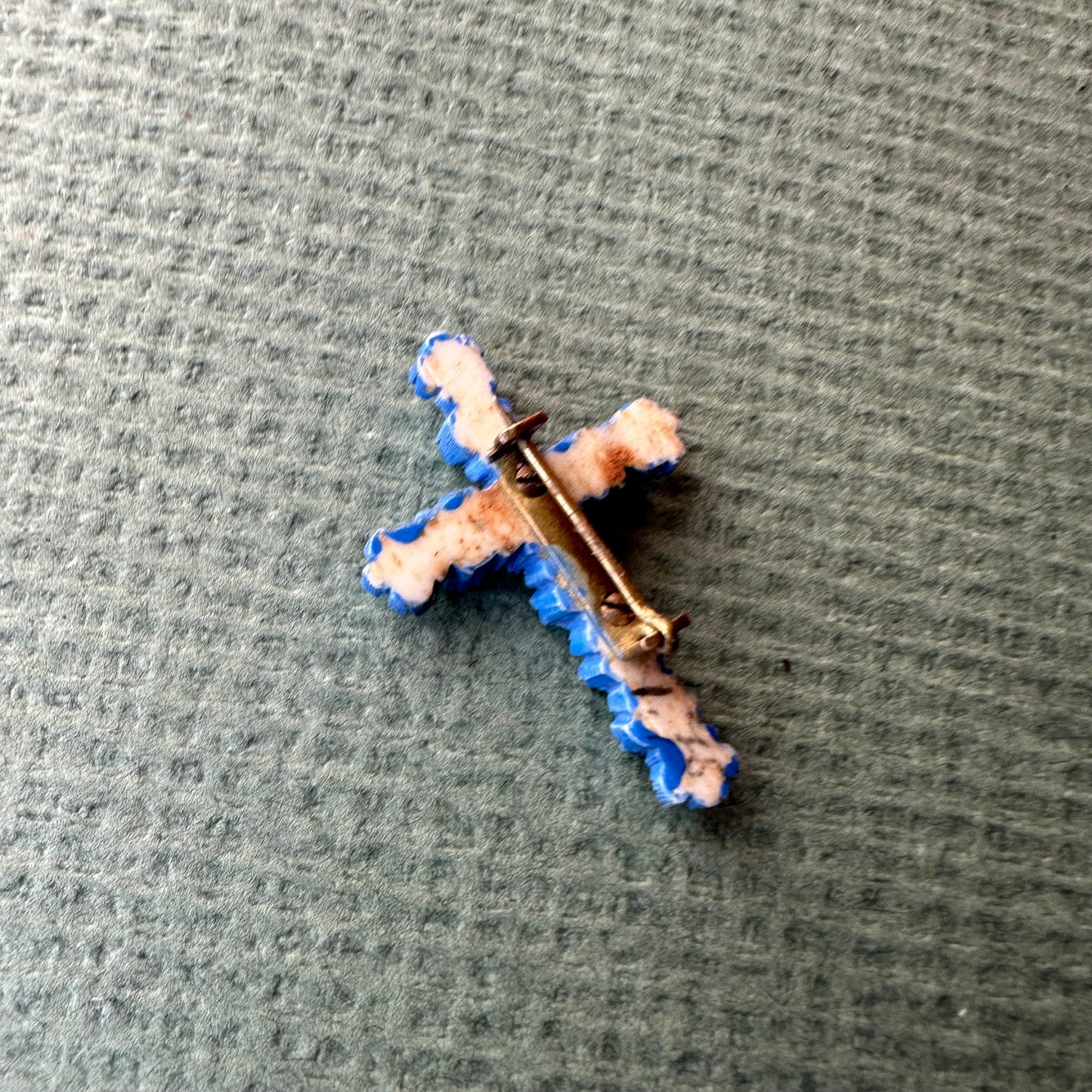 忘れな草 クロス ブローチ