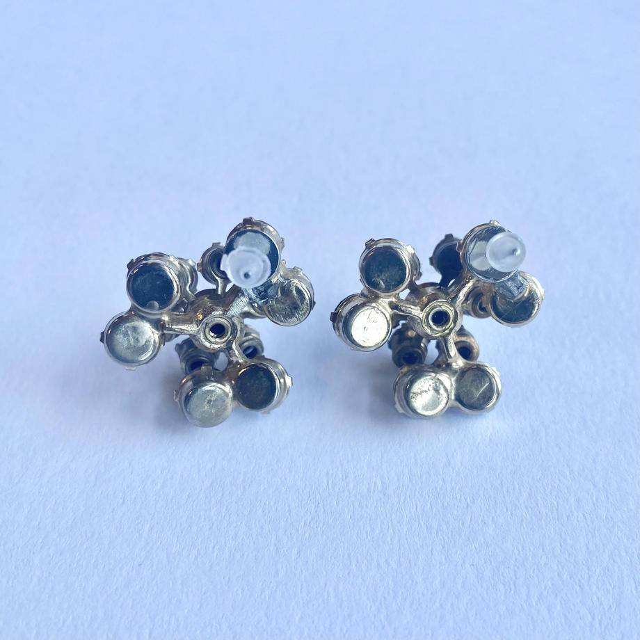 オーロラカラーグラス＆パープルカラーグラス　リメイク　ピアス