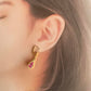 ピンクグラス　ゴールド　ピアス
