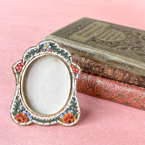 ミニフォトフレーム ミクロモザイク イタリア製 未使用 ヴィンテージ ミニフォトフレーム ミクロモザイク イタリア製 未使用 ヴィンテージ